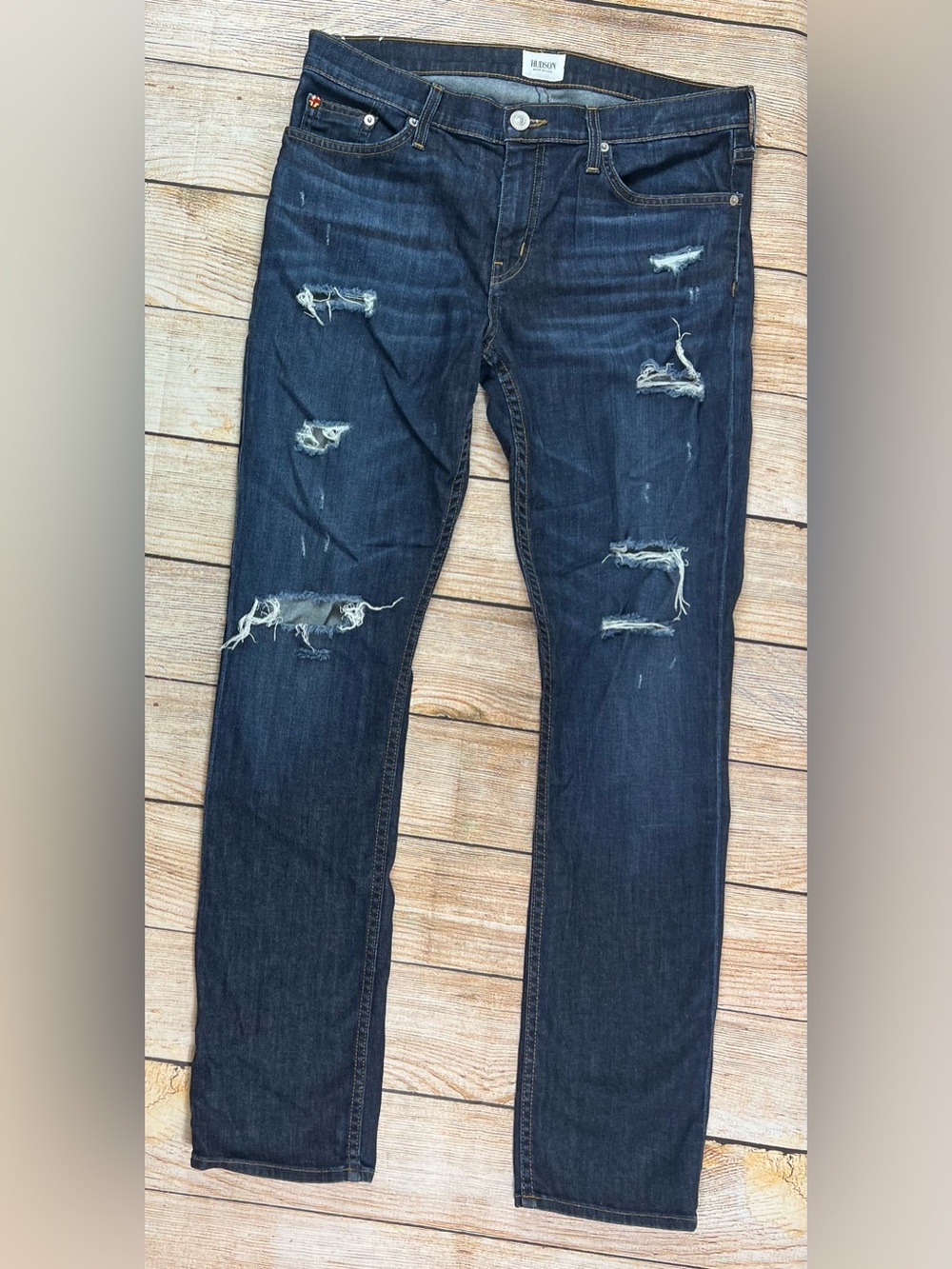 Women Hudson Skylar Relax Slim Straight Dark Wash Jeans Size 29